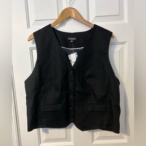 J Crew Classic Vest in Stretch Linen Blend